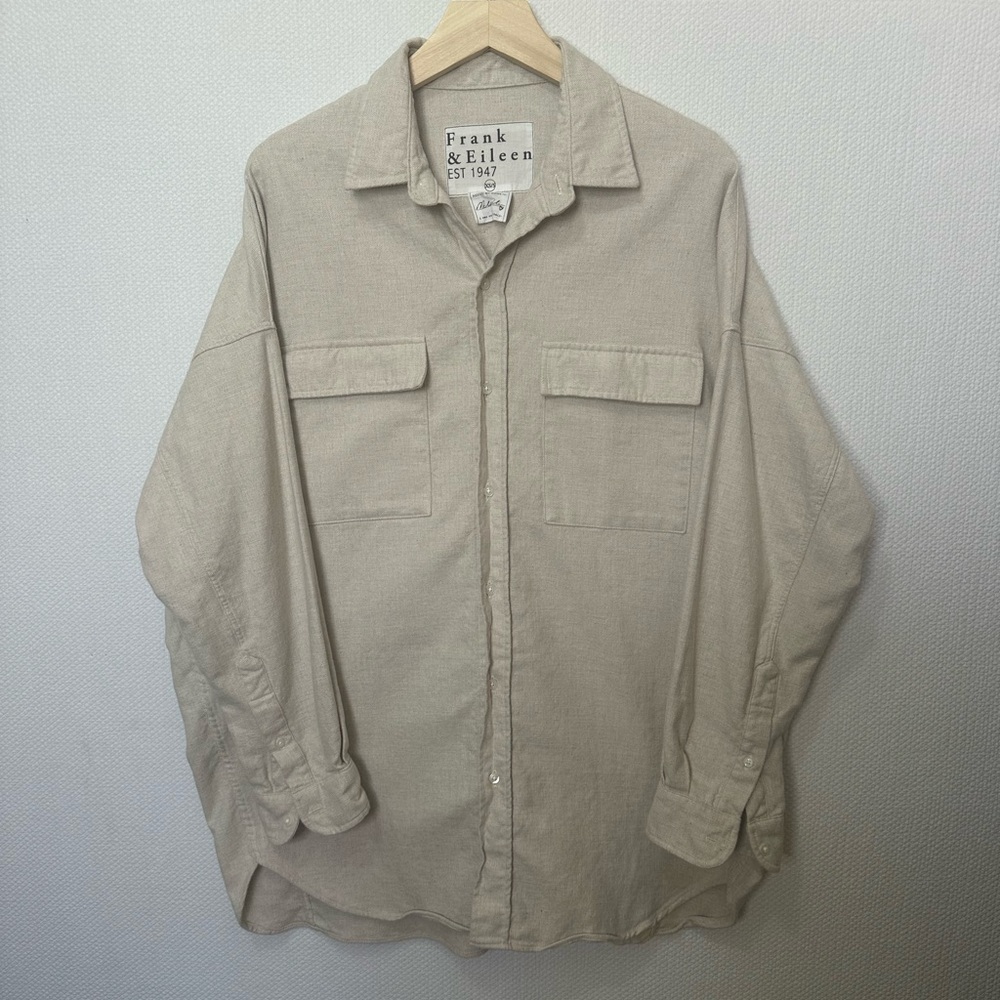 Frank & Eileen McLoughin Natural Italian Canvas Utility Shirt Jacket